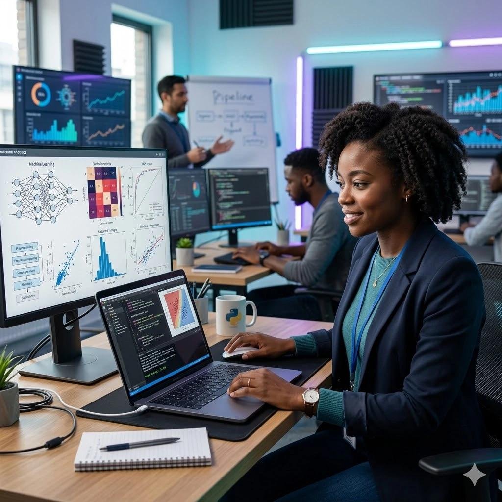 AI engineer working on artificial intelligence project